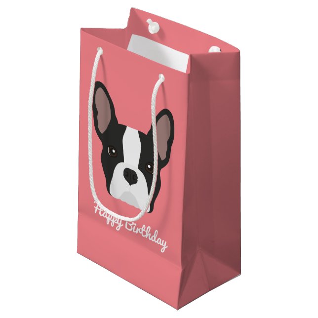 Sacola Para Presentes Pequena Black and White French Buldogue Small Gift Bag (Frente inclinada)