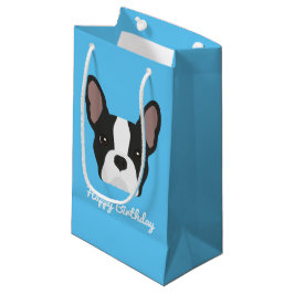 Sacola Para Presentes Pequena Black and White French Buldogue Small Gift Bag