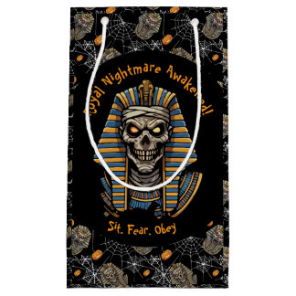 Sacola Para Presentes Pequena 🖤 Black Pharaoh Mummy Gift 🎃 👑