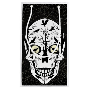Sacola Para Presentes Pequena Black Raven Skeleton Skull Gift Bag