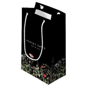 Sacola Para Presentes Pequena Black Wildflower Meadow Business