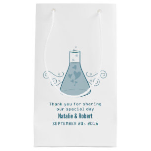 Sacola Para Presentes Pequena Blue Sweet Chemistry Weding Bag