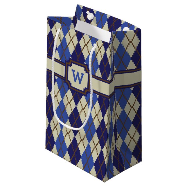 Sacola Para Presentes Pequena Blueberry Scone Argyle Gift Bag (Frente inclinada)