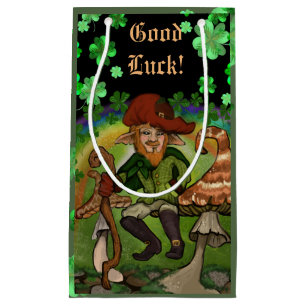 Sacola Para Presentes Pequena Boa Sorte! Leprechaun &Clovers Small Gift Bag