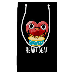 Sacola Para Presentes Pequena Boato de Coração Engraçado Drummer Pun Dark BG