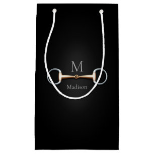 Sacola Para Presentes Pequena Bocado Snaffle Elegante Personalizado Preto