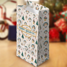 Sacola Para Presentes Pequena Boho Christmas Small Gift Bag