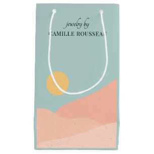 Sacola Para Presentes Pequena Boho Desert Sunrise Mountter Abstrato