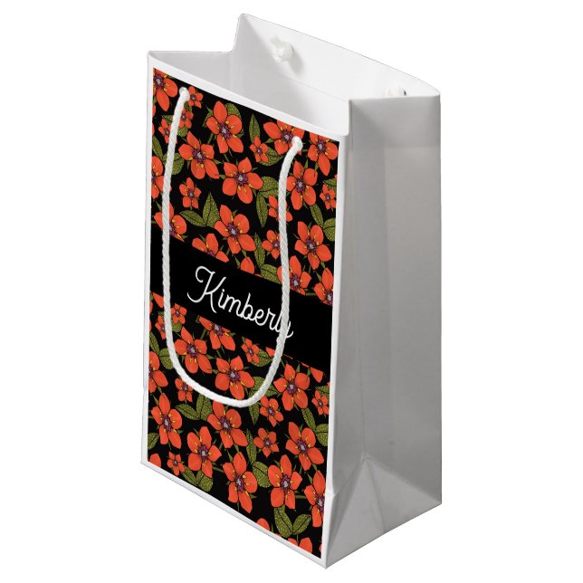 Sacola Para Presentes Pequena Boho Scarlet Pimpernel Monogram Gift Bag (Frente inclinada)