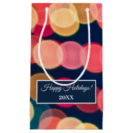 Sacola Para Presentes Pequena Bokeh Tree Lights, Natal