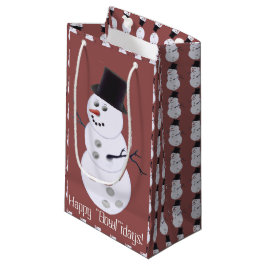 Sacola Para Presentes Pequena Bola de boliche Snowman Natal