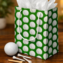 Sacola Para Presentes Pequena Bola de Golfe no Padrão de Grama
