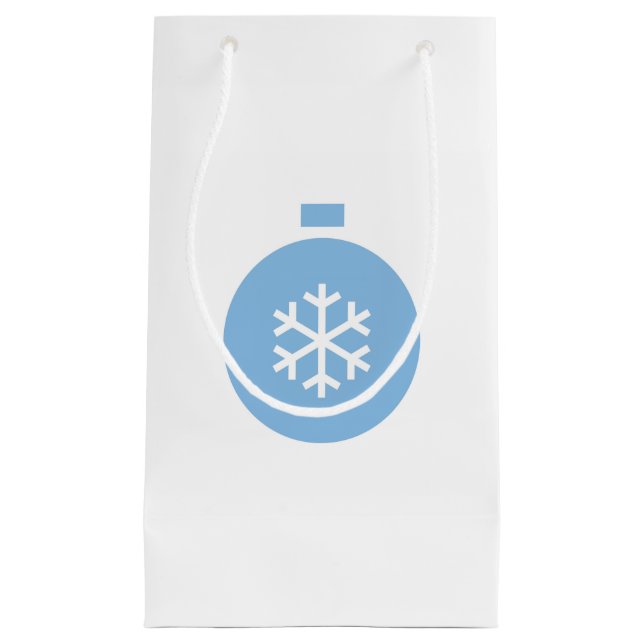 Sacola Para Presentes Pequena Bola de Natal Azul - Bag para Presente (Frente)