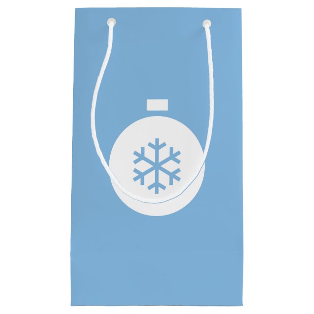 Sacola Para Presentes Pequena Bola de Natal Blue Gift Bag (Frente)