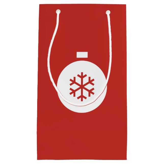 Sacola Para Presentes Pequena Bola de Natal Red Gift Bag (Frente)