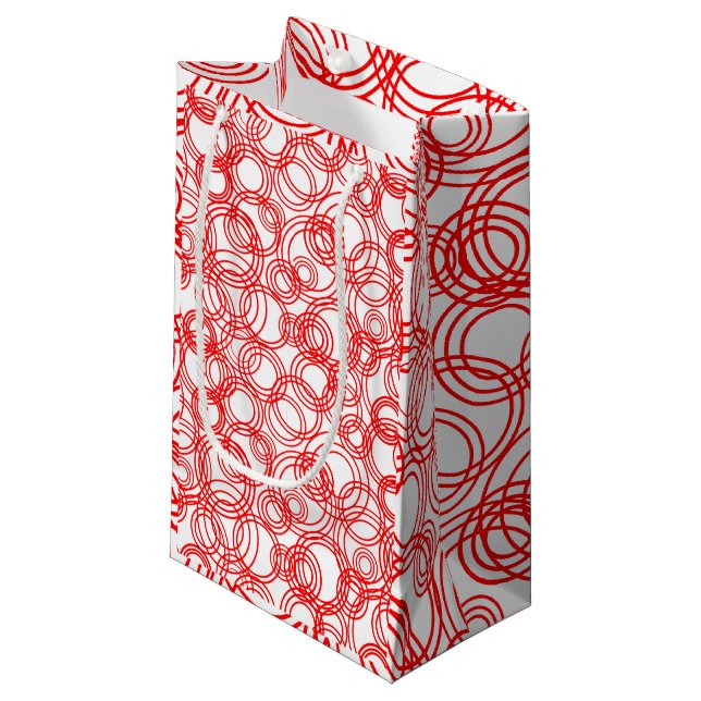 Sacola Para Presentes Pequena Bolhas Vermelhas (Frente inclinada)