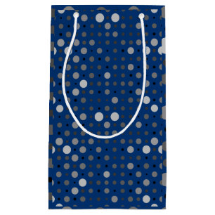 Sacola Para Presentes Pequena Bolinhas 01.Cinza azul BG