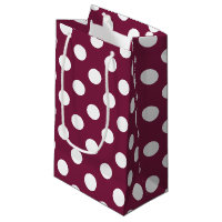 Bolinhas brancas em burgundy