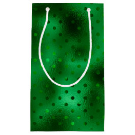 Sacola Para Presentes Pequena Bolinhas de folha verde