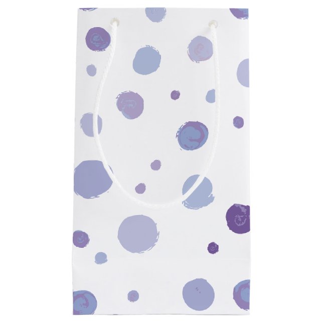 Sacola Para Presentes Pequena bolinhas pintadas à mão (Frente)