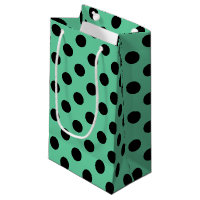 Bolinhas pretas em verde-menta