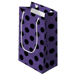 Sacola Para Presentes Pequena Bolinhas pretas no ultravioleta
