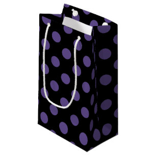 Sacola Para Presentes Pequena Bolinhas ultravioletas no preto