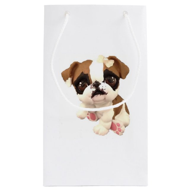 Sacola Para Presentes Pequena Bolldog inglês Gift Bag (Verso)
