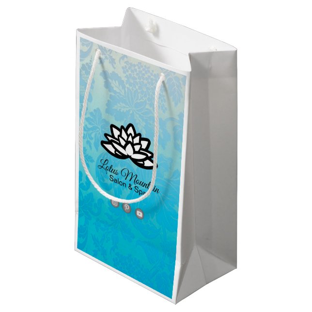 Sacola Para Presentes Pequena Bolsa de Compras Personalizável de Damasco de Omã (Frente inclinada)