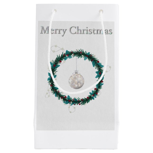 Sacola Para Presentes Pequena Bolsa de Presente de Natal (Frente)