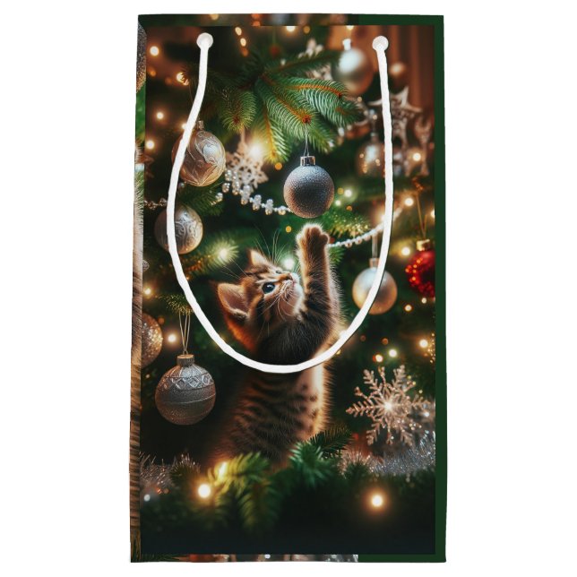 Sacola Para Presentes Pequena Bolsa de Presente de Natal (Frente)