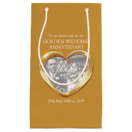 Sacola Para Presentes Pequena bolsa de presente de ouro de aniversário de casame