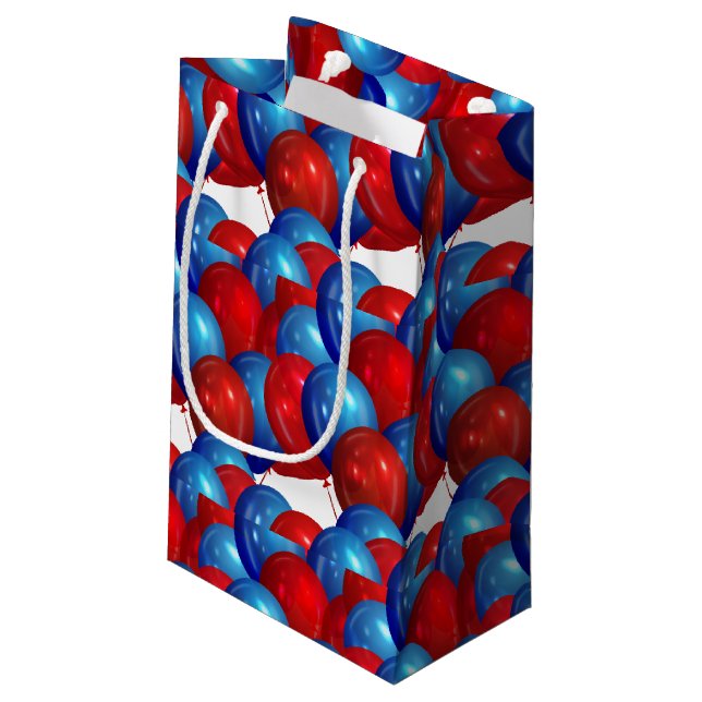 Sacola Para Presentes Pequena Bolsa de Presente de Papel dos Balões (Verso inclinado)