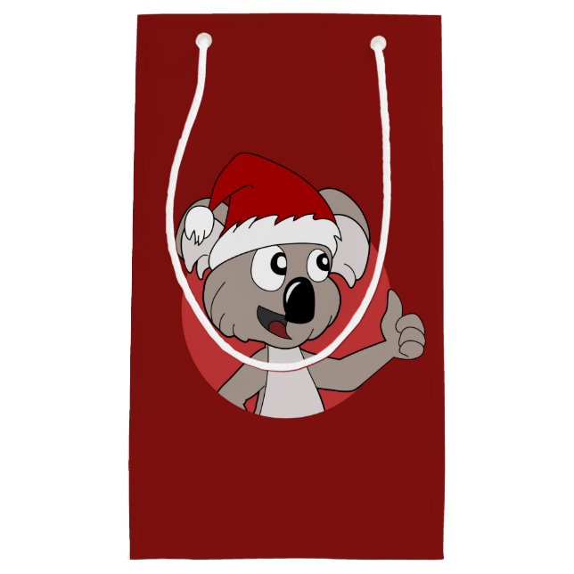 Sacola Para Presentes Pequena Bolsa de presentes de Natal koala (Frente)