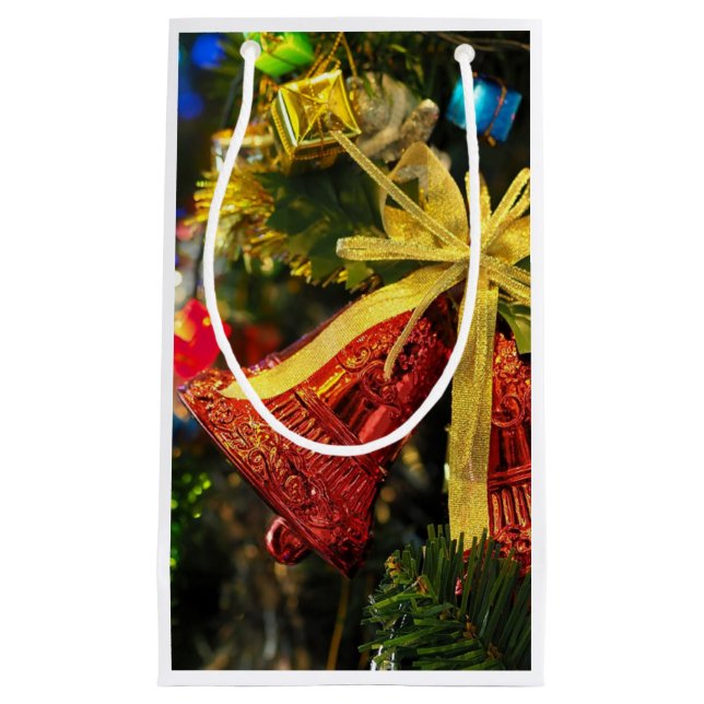 Sacola Para Presentes Pequena Bolsas de presentes de Natal (Frente)