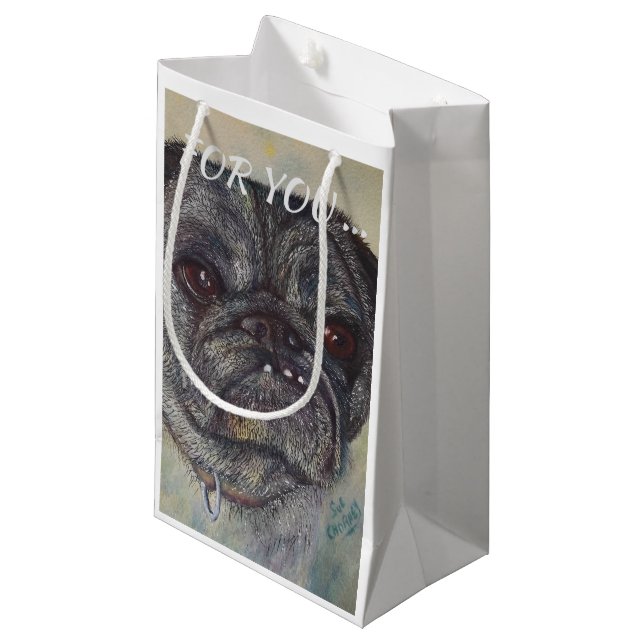 SACOLA PARA PRESENTES PEQUENA BOMBA DOCE E CUTA (Frente inclinada)