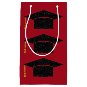 Sacola Para Presentes Pequena Boné de formatura com brilho