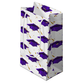 Sacola Para Presentes Pequena Boné de formatura roxo com Confetti