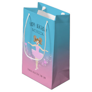 Sacola Para Presentes Pequena Bonito Festa de aniversário da garota Ballerina