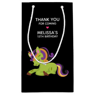 Sacola Para Presentes Pequena Bonito Frankenstein Unicorn Party Obrigado