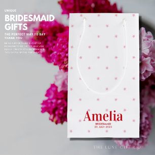 Sacola Para Presentes Pequena Bonito Red Pink Stars Bridesmaid Proposta Dif Bag