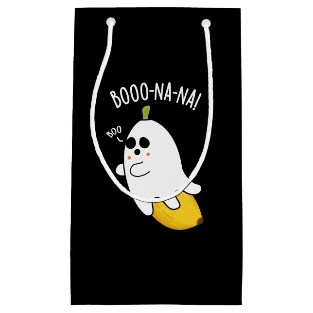 Sacola Para Presentes Pequena Boo-nana Piada de Fantasma Banana Escura (Frente)
