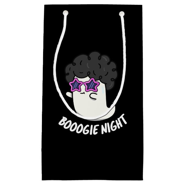 Sacola Para Presentes Pequena Boogie Night Funny Disco Ghost Pun Dark BG (Frente)