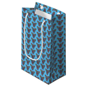 Sacola Para Presentes Pequena Borboleta-Arco-Íris (azul) - Saco-Presente