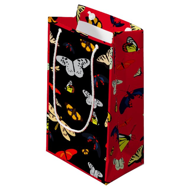 Sacola Para Presentes Pequena Borboleta de Voo (Frente inclinada)