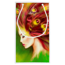 Sacola Para Presentes Pequena borboleta mulher. Abstrato