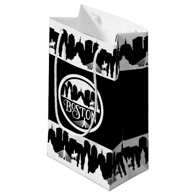 Sacola Para Presentes Pequena Boston Skyline (Frente inclinada)