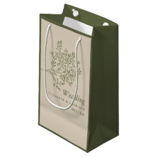 Sacola Para Presentes Pequena Branch de oliveiras, Casamento Russo e Minimalista