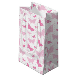 SACOLA PARA PRESENTES PEQUENA BRANCO COM BOTÕES DO DIA DE OS NAMORADOS PINK PAST