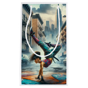 Sacola Para Presentes Pequena Breakdancer Women in action Silhout Nova Iorque